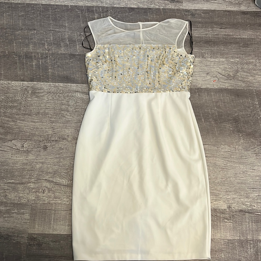 Vince Camuto White Dress with Sequins